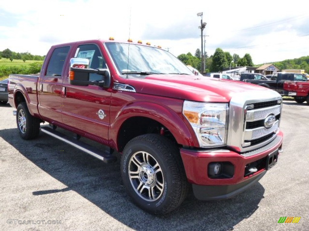 2015 F250 Super Duty Platinum Crew Cab 4x4 - Ruby Red / Platinum Black photo #2