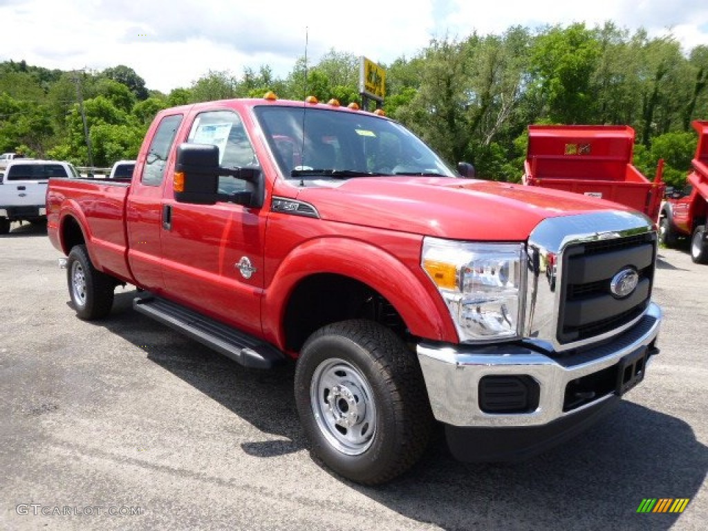 2015 F250 Super Duty XL Super Cab 4x4 - Vermillion Red / Steel photo #2