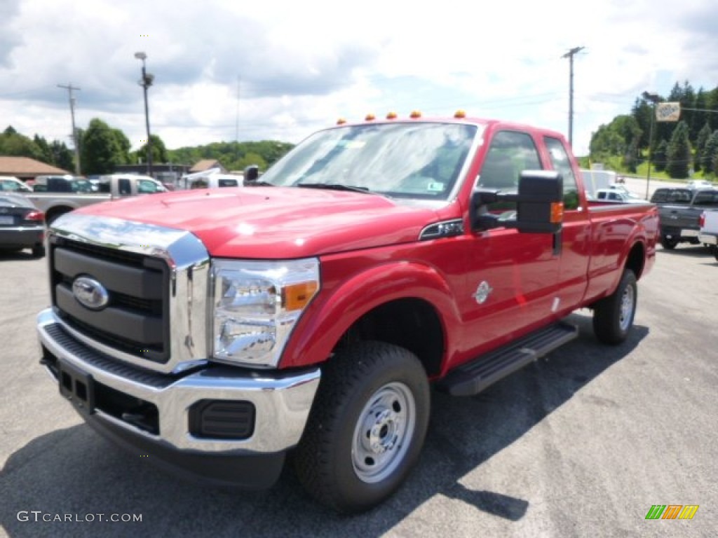 2015 F250 Super Duty XL Super Cab 4x4 - Vermillion Red / Steel photo #4