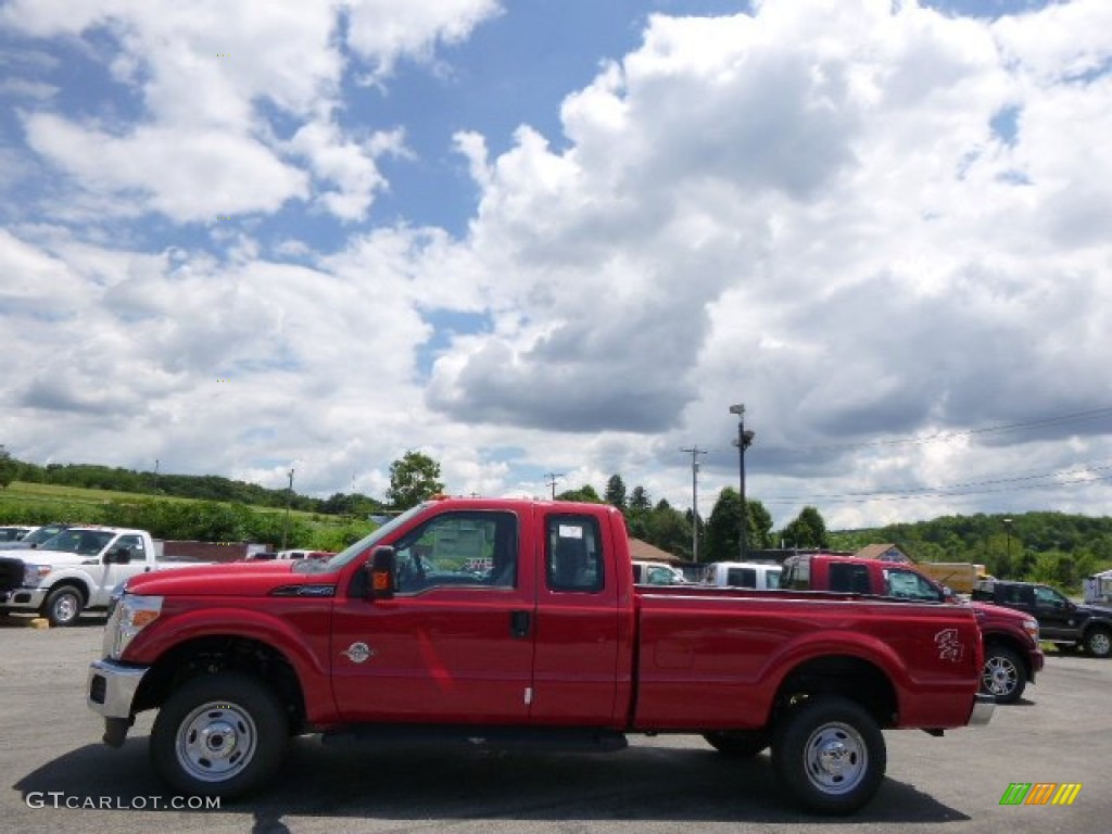 2015 F250 Super Duty XL Super Cab 4x4 - Vermillion Red / Steel photo #5