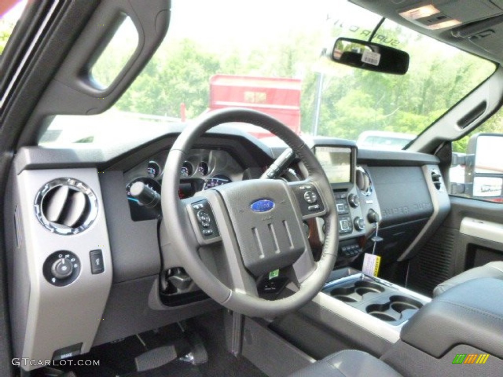 2015 Ford F350 Super Duty Lariat Super Cab 4x4 Black Dashboard Photo #95492417