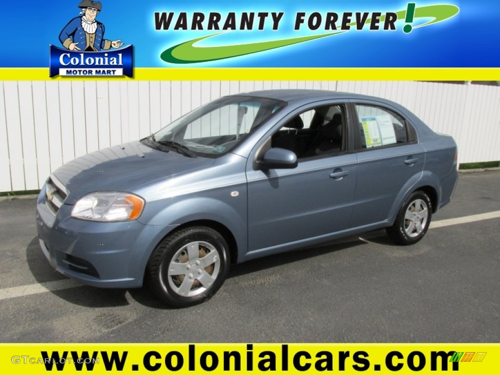 2008 Aveo LS Sedan - Icelandic Blue Metallic / Charcoal photo #1