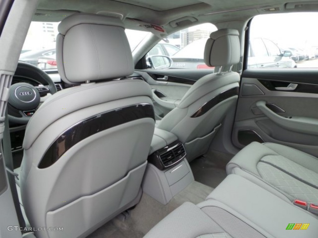 Lunar Silver Valcona Interior 2015 Audi S8 quattro S Photo #95498645