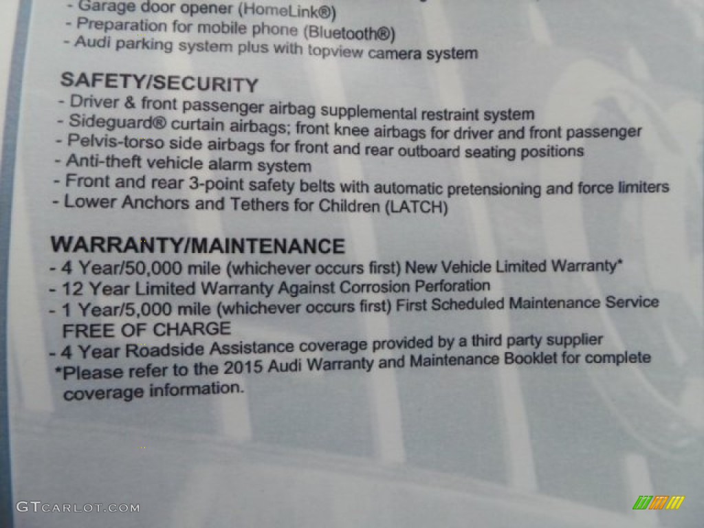 2015 Audi S8 quattro S Window Sticker Photo #95498875