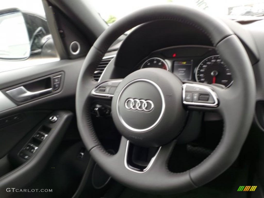 2015 Audi Q5 3.0 TFSI Premium Plus quattro Black Steering Wheel Photo #95500964