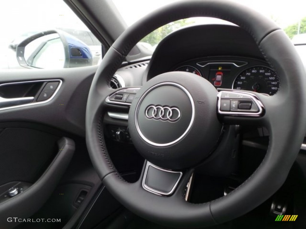 2015 Audi A3 2.0 Prestige quattro Black Steering Wheel Photo #95502407