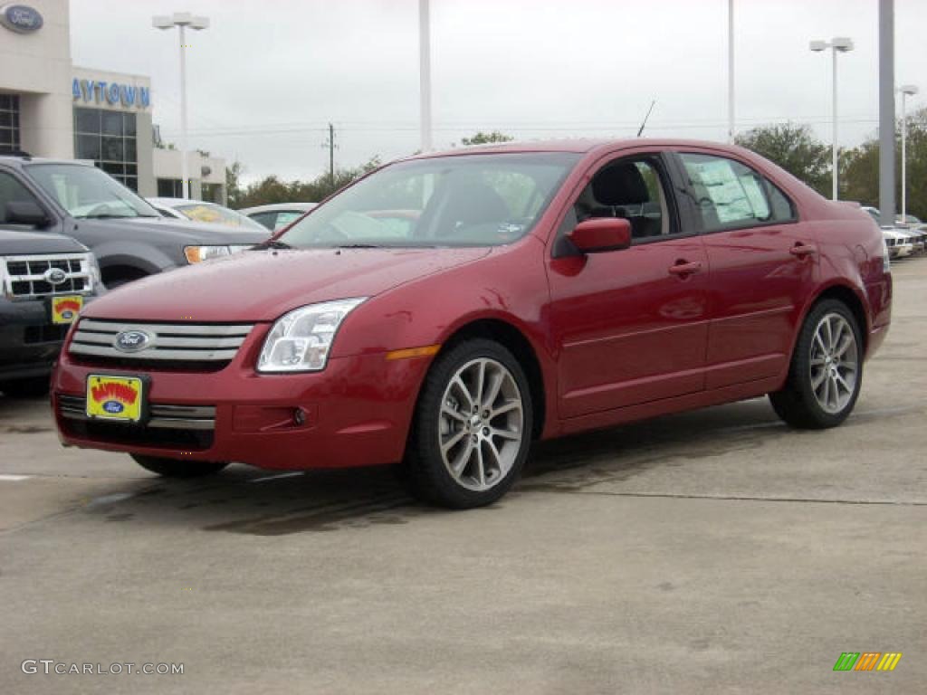 2009 Fusion SE Sport - Redfire Metallic / Red/Charcoal Black Leather photo #1