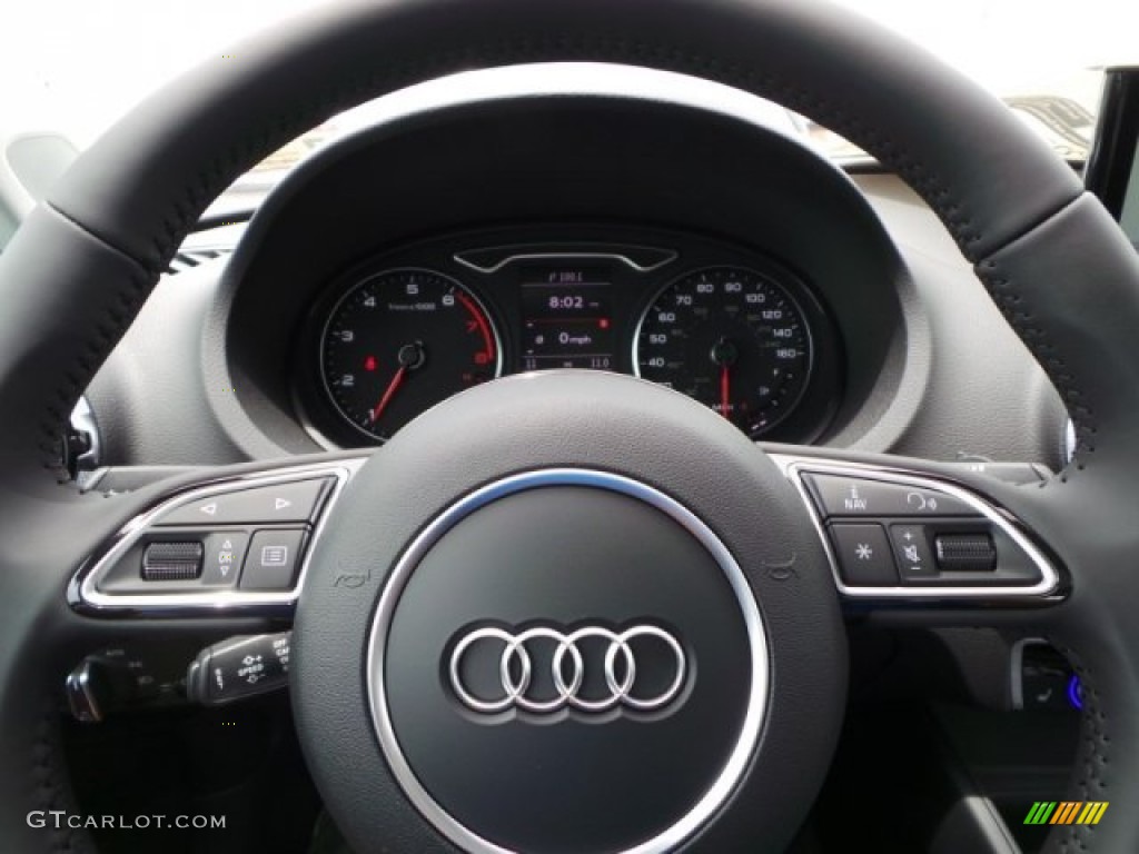 2015 Audi A3 1.8 Premium Plus Black Steering Wheel Photo #95503013