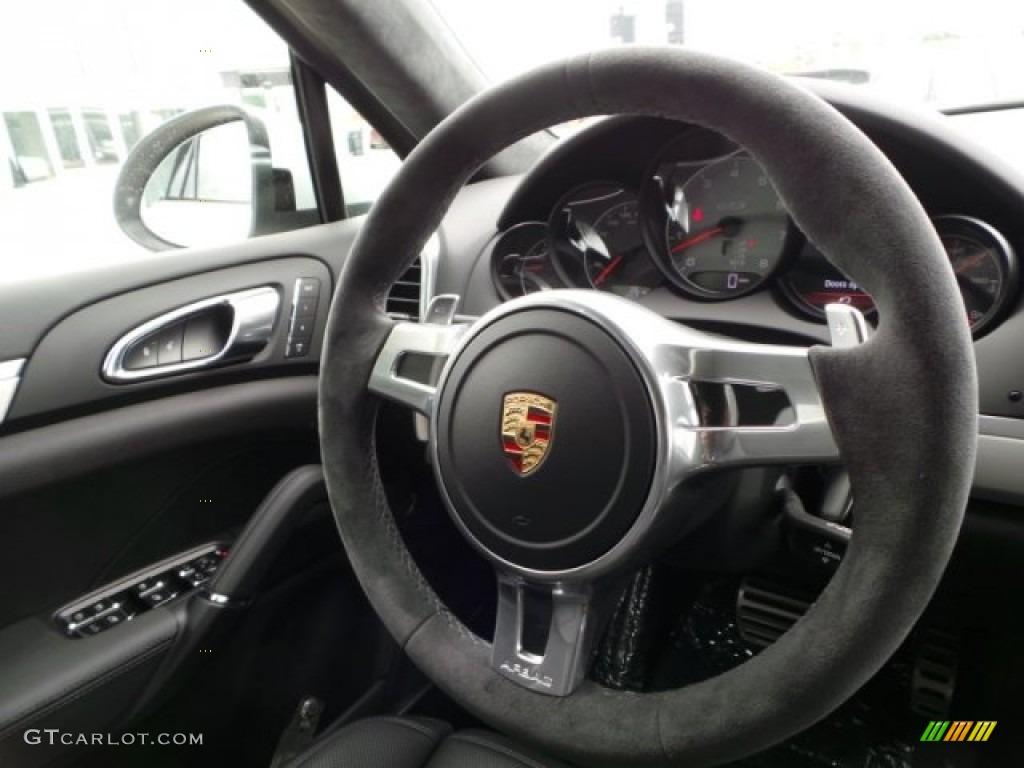 2014 Porsche Cayenne GTS Black Steering Wheel Photo #95506361