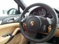 2014 Porsche Cayenne Black/Luxor Beige Interior Steering Wheel Photo