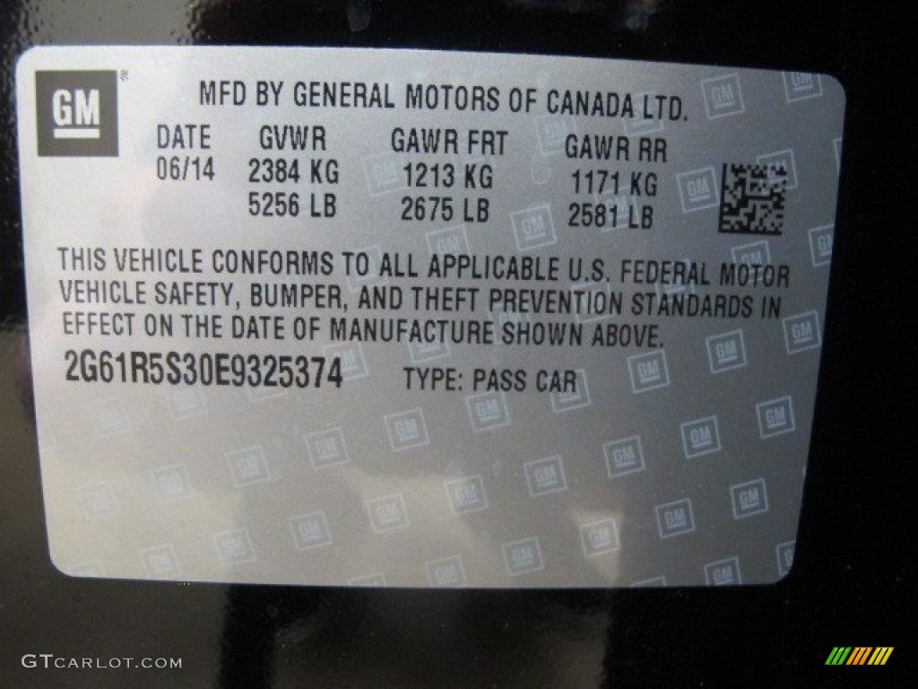 2014 Cadillac XTS Premium AWD Info Tag Photos