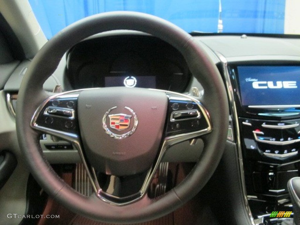 2014 Cadillac ATS 2.0L Turbo AWD Light Platinum/Jet Black Steering Wheel Photo #95507591