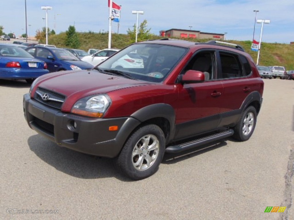 2009 Tucson SE V6 4WD - Mesa Red / Gray photo #5