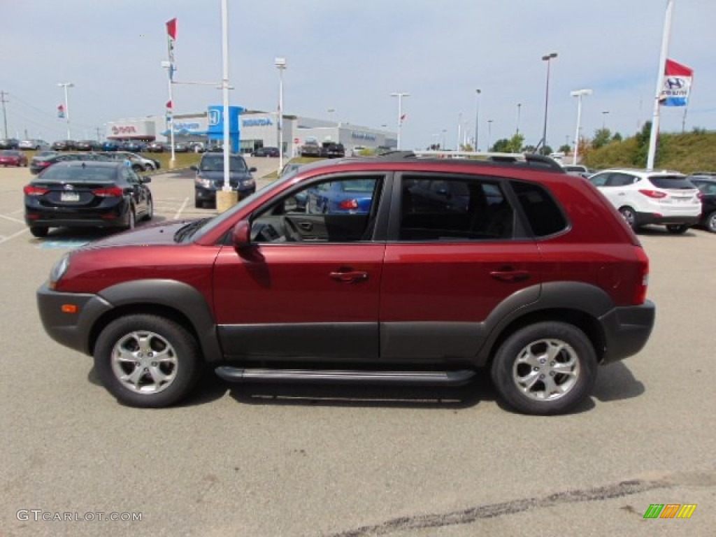 2009 Tucson SE V6 4WD - Mesa Red / Gray photo #6