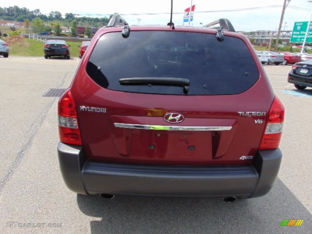 2009 Tucson SE V6 4WD - Mesa Red / Gray photo #7