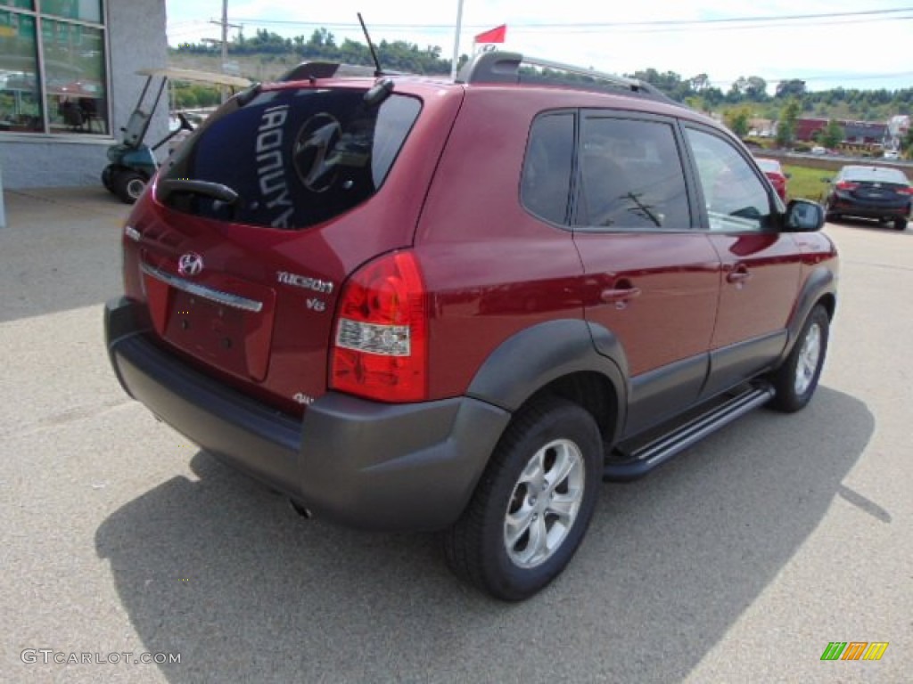 2009 Tucson SE V6 4WD - Mesa Red / Gray photo #8