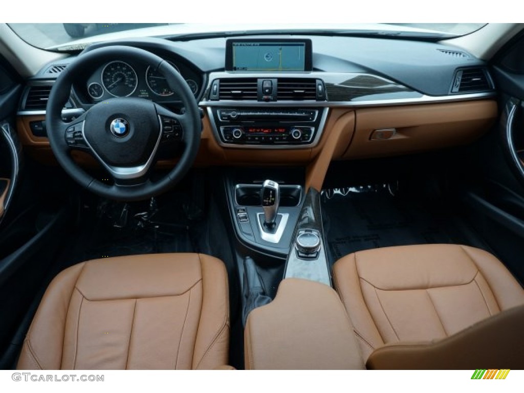2014 BMW 3 Series 328i Sedan Saddle Brown Dashboard Photo #95521404