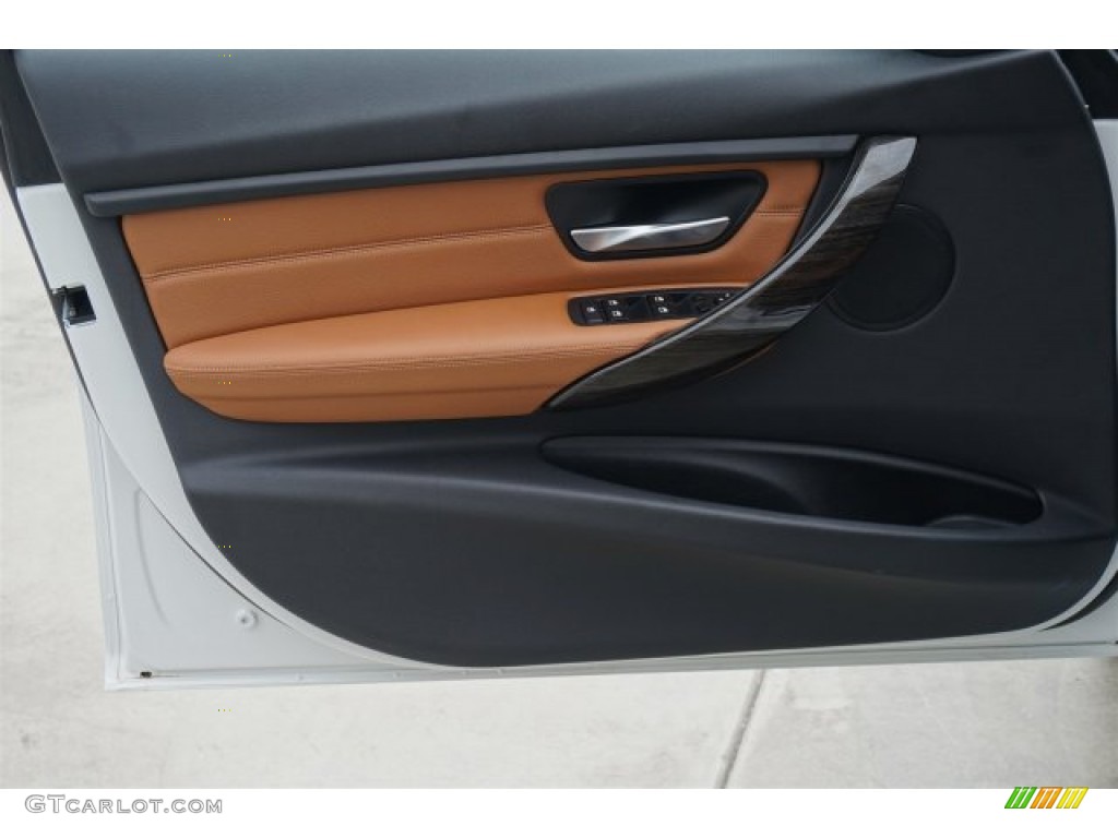 2014 BMW 3 Series 328i Sedan Saddle Brown Door Panel Photo #95521509