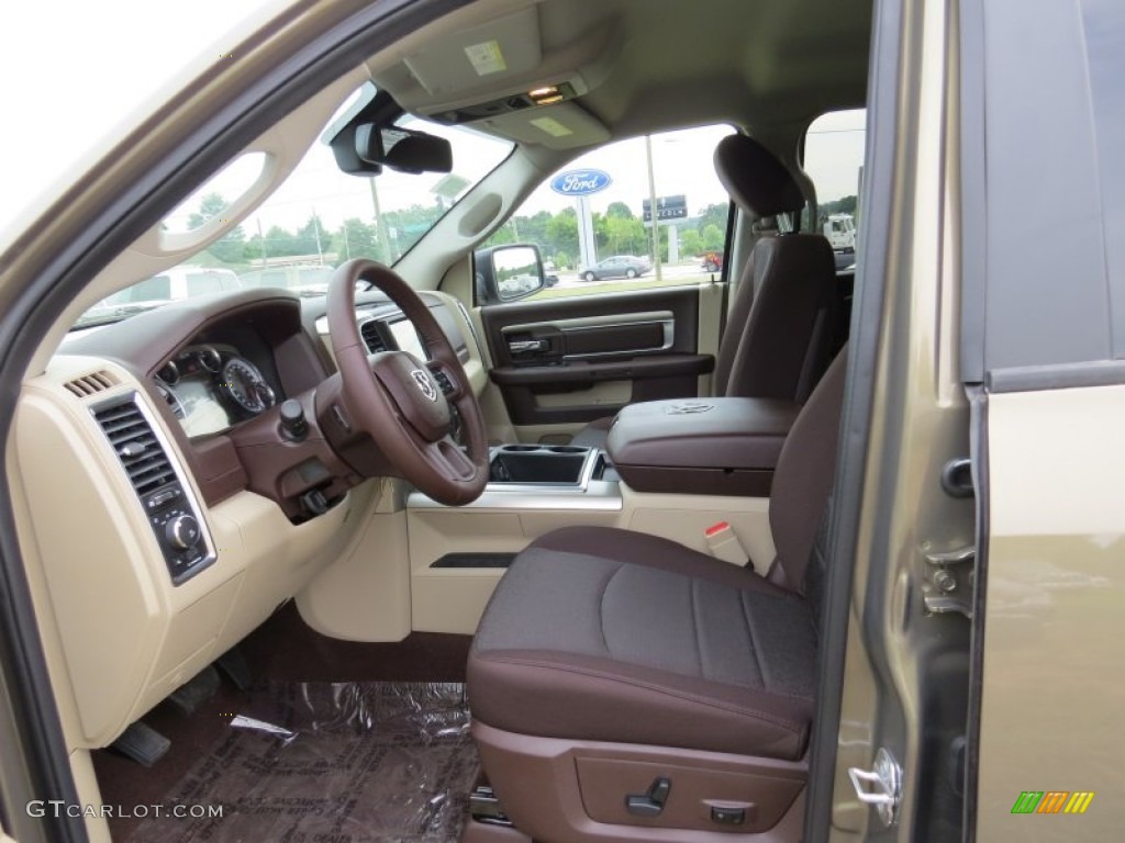 2014 1500 Big Horn Crew Cab - Prairie Pearl Coat / Canyon Brown/Light Frost Beige photo #7