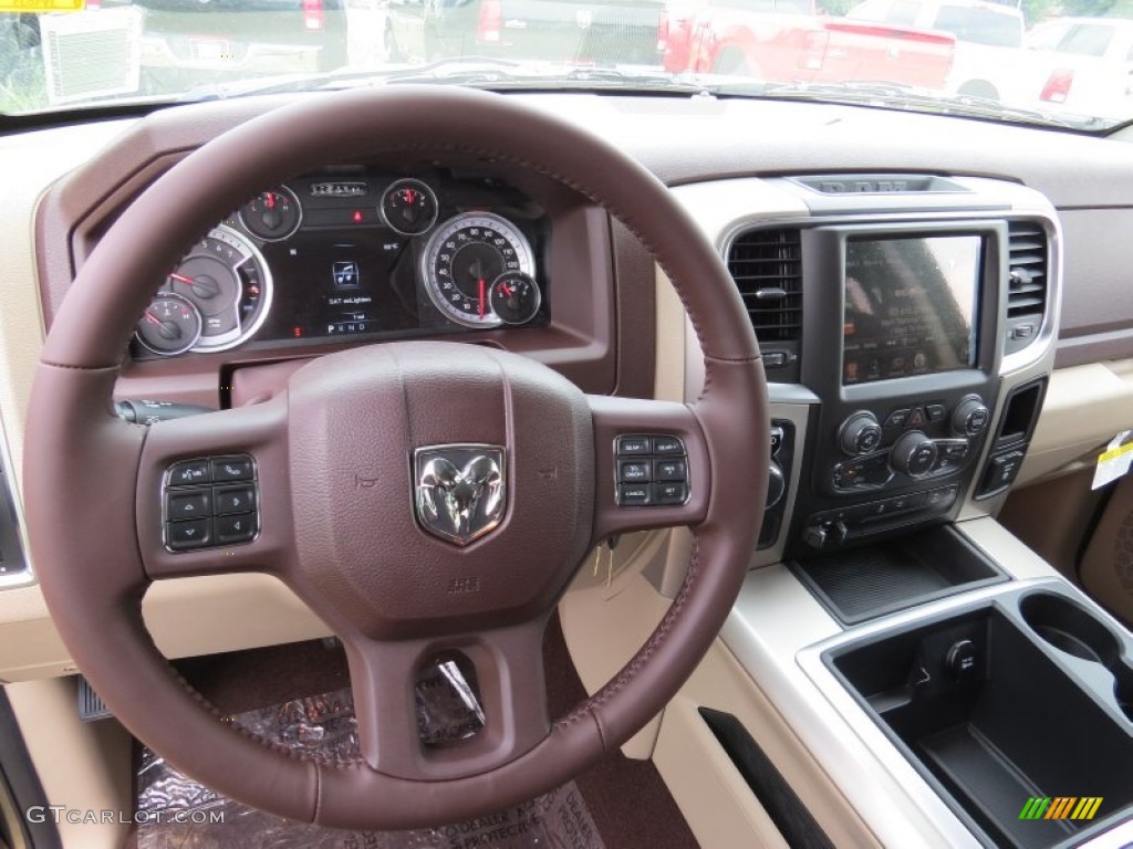 2014 1500 Big Horn Crew Cab - Prairie Pearl Coat / Canyon Brown/Light Frost Beige photo #8