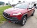 2014 Deep Cherry Red Crystal Pearl Jeep Cherokee Trailhawk 4x4  photo #2