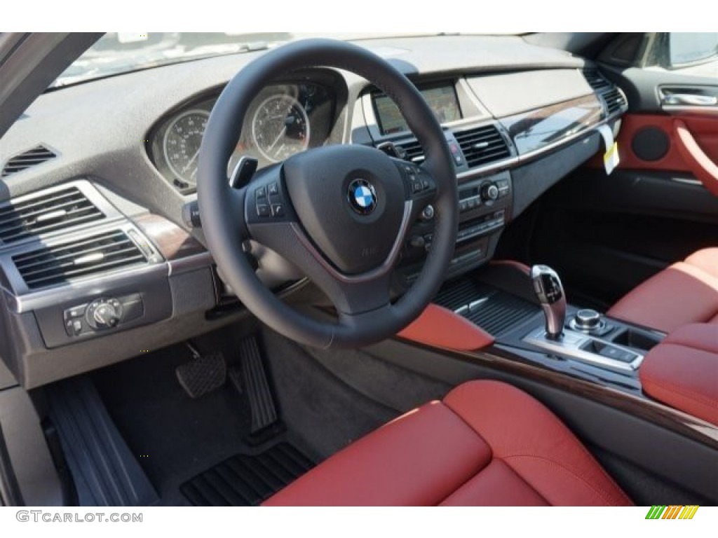 Vermilion Red Interior 2014 BMW X6 xDrive35i Photo #95523381