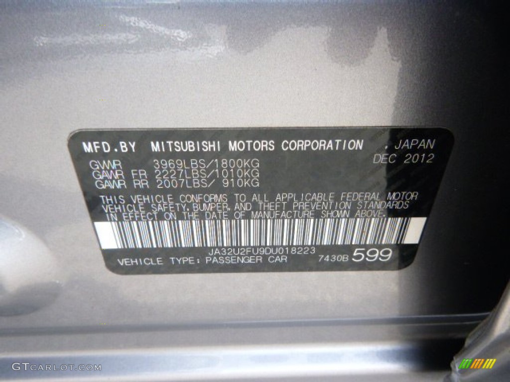 2013 Lancer ES - Mercury Gray Pearl / Black photo #25