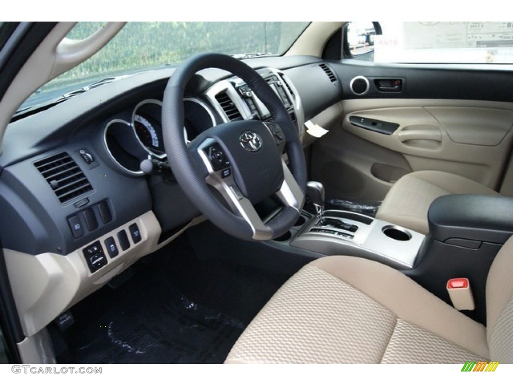 2014 Tacoma V6 SR5 Double Cab 4x4 - Spruce Green Mica / Sand Beige photo #5