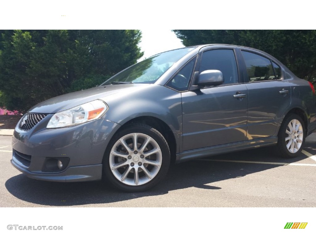 2008 SX4 Sport Sedan - Azure Grey Metallic / Black photo #1