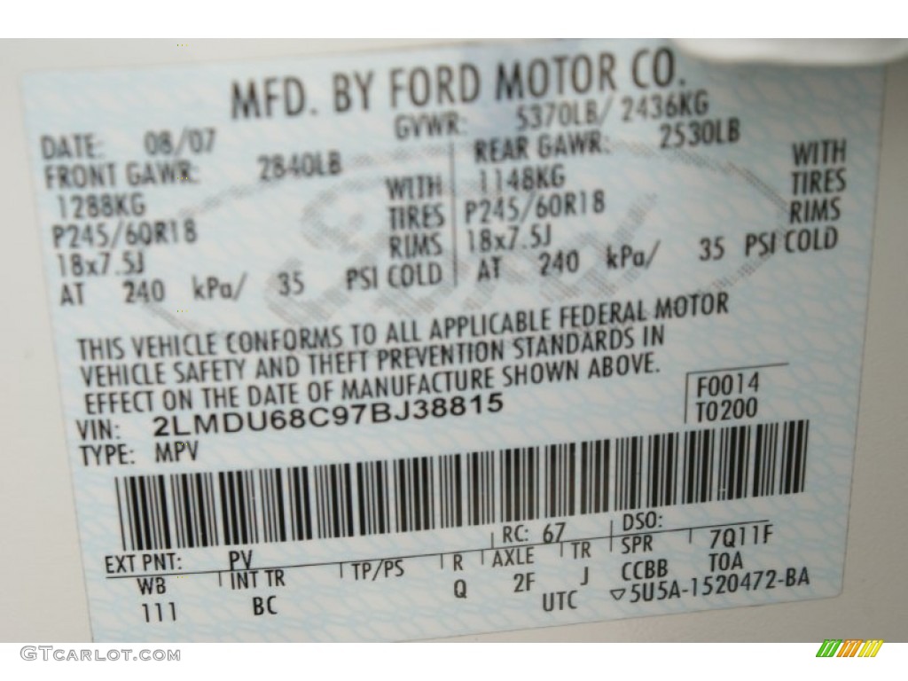 2007 MKX  - White Chocolate Tri Coat / Medium Camel photo #46