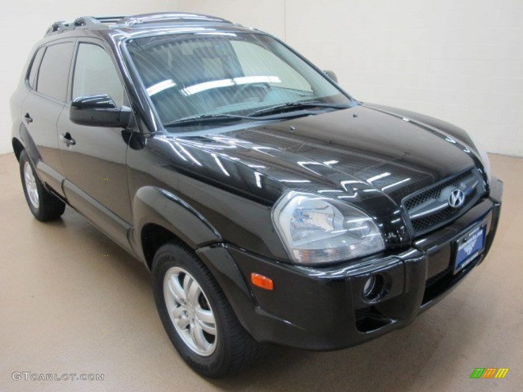 2007 Tucson Limited - Obsidian Black Metallic / Gray photo #1