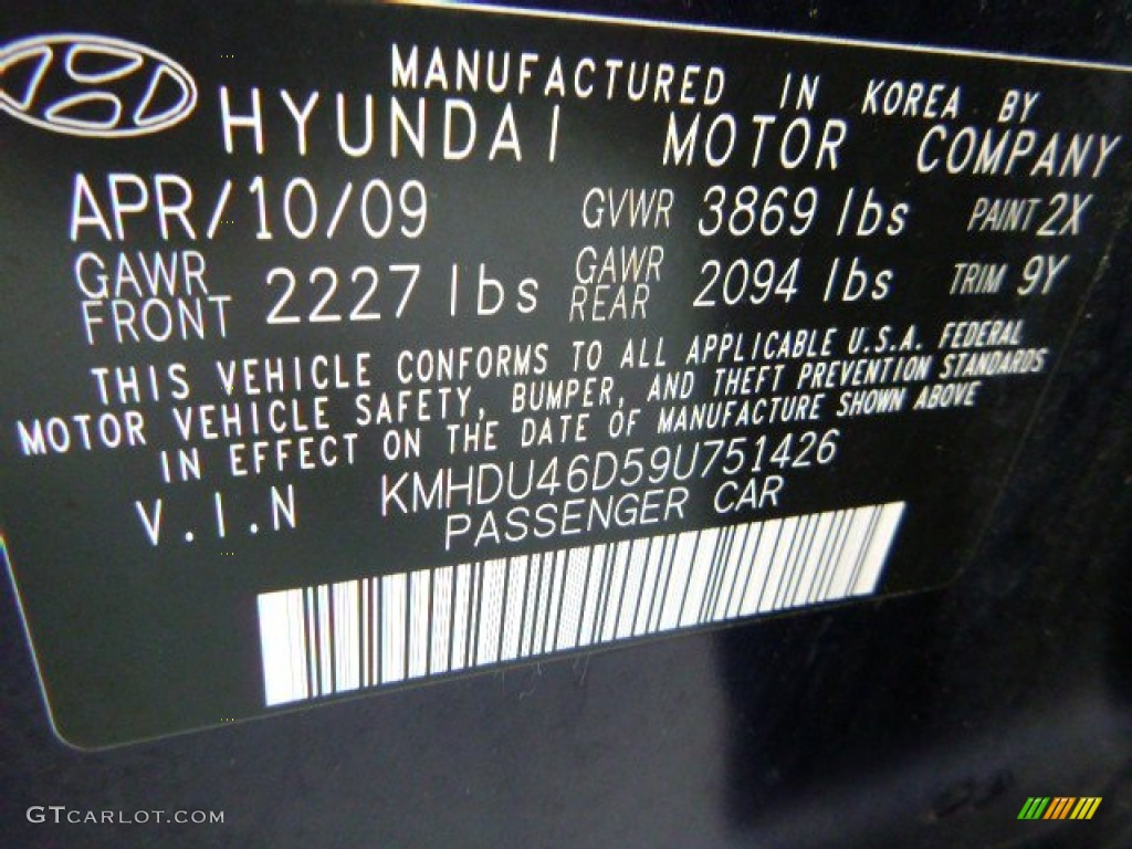 2009 Elantra GLS Sedan - Regatta Blue / Gray photo #24