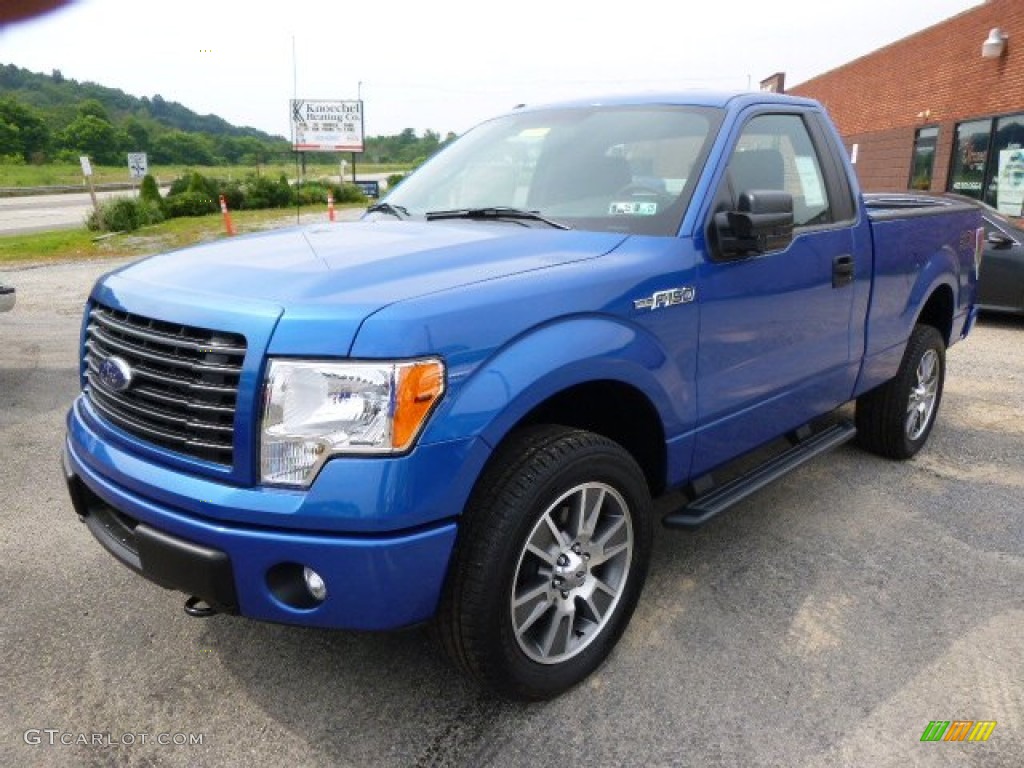 2014 F150 STX Regular Cab 4x4 - Blue Flame / Steel Grey photo #4