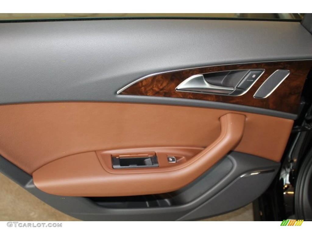 2015 Audi A6 3.0T Premium Plus quattro Sedan Nougat Brown Door Panel Photo #95545134