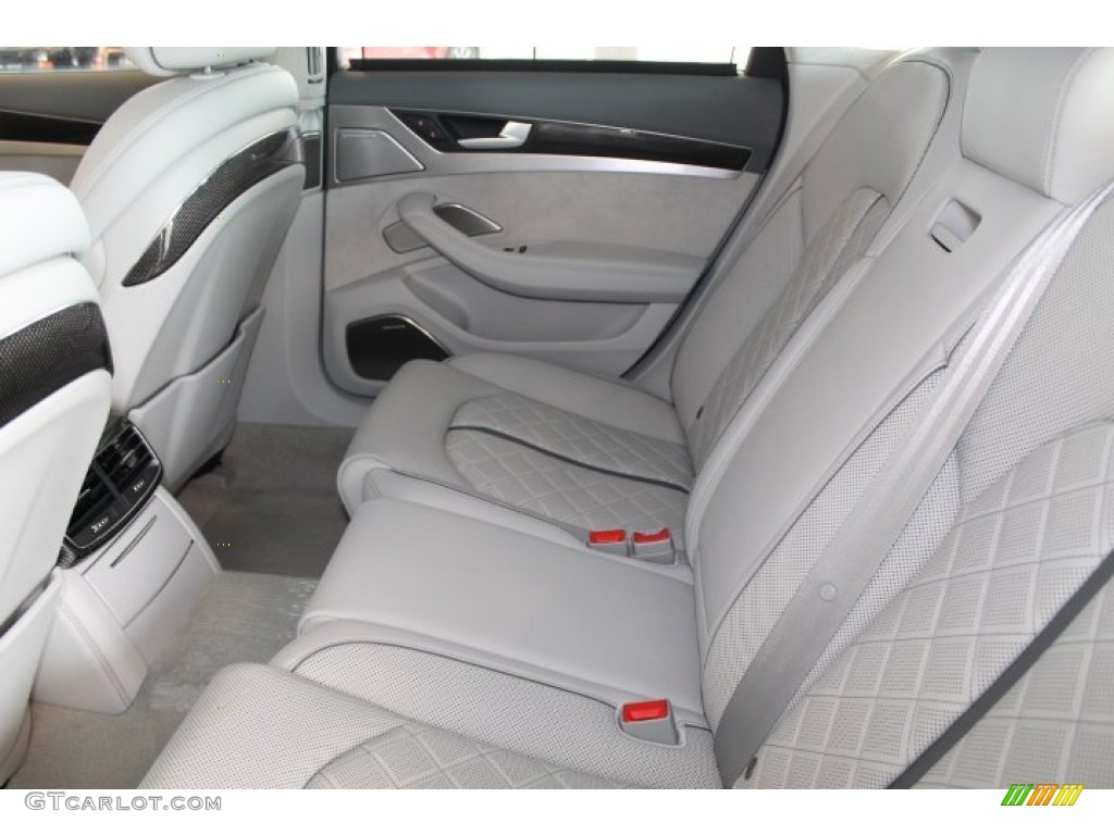Lunar Silver Valcona Interior 2015 Audi S8 quattro S Photo #95545782