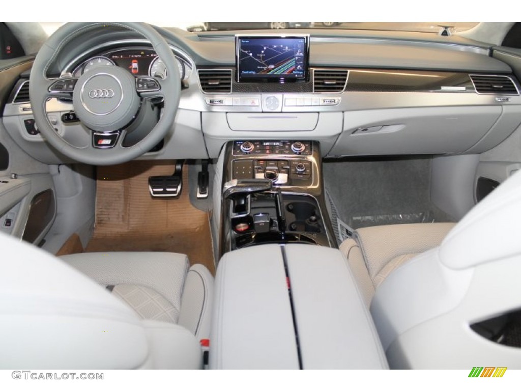 2015 Audi S8 quattro S Lunar Silver Valcona Dashboard Photo #95545814