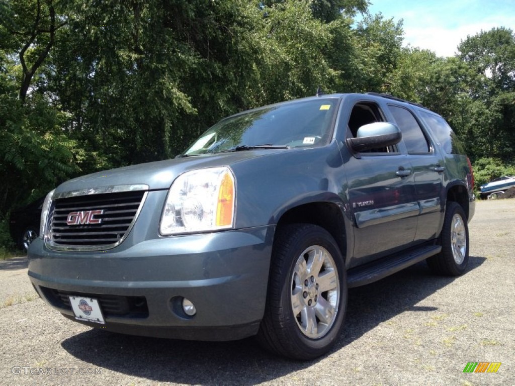 2009 Yukon SLT 4x4 - Stealth Gray Metallic / Ebony photo #1