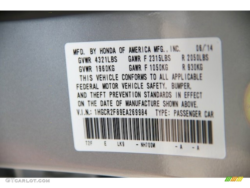 2014 Accord EX-L Sedan - Alabaster Silver Metallic / Black photo #22