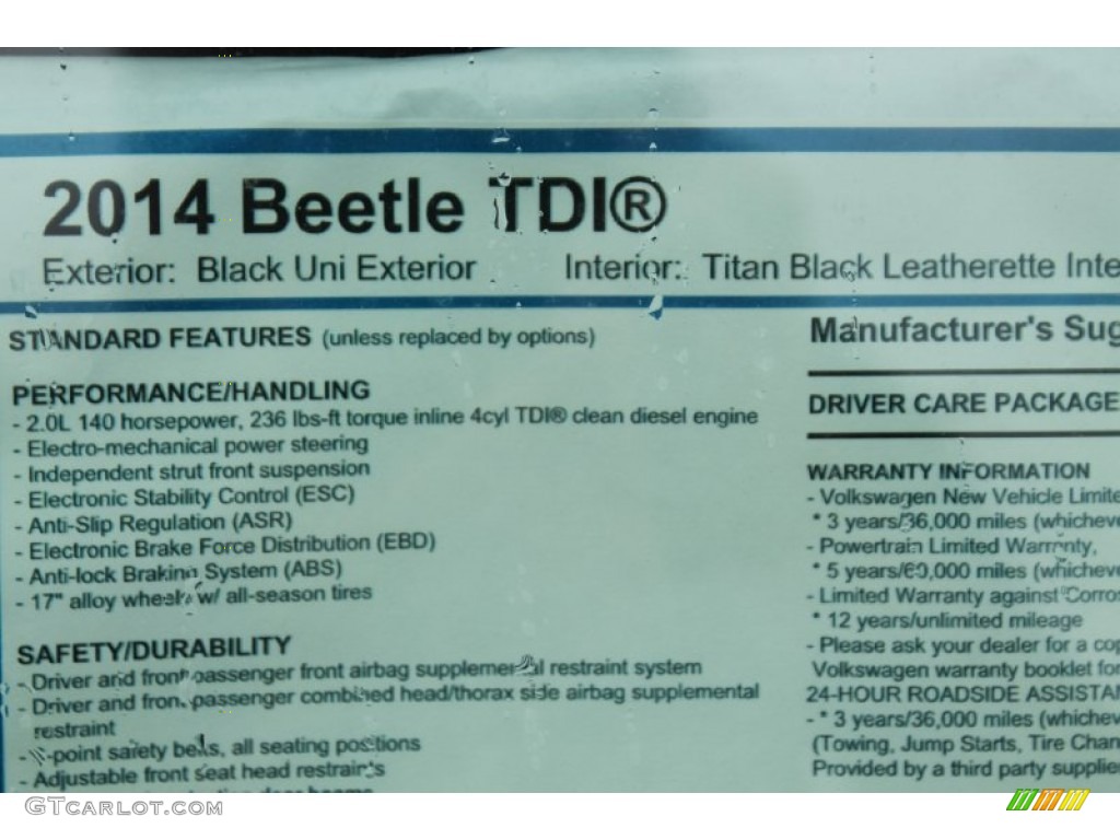 2014 Beetle TDI - Black / Titan Black photo #20