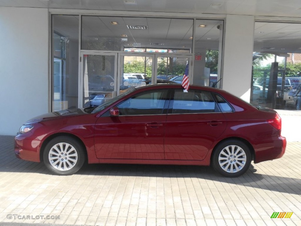 2011 Impreza 2.5i Premium Sedan - Camellia Red Pearl / Carbon Black photo #4