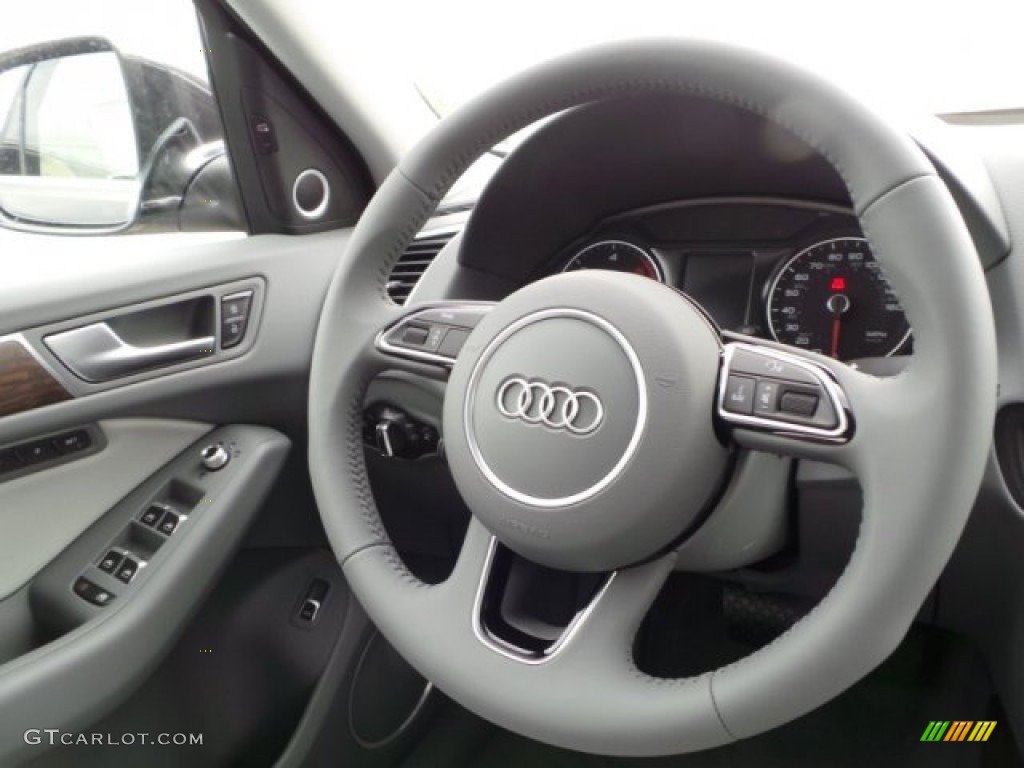 2015 Audi Q5 3.0 TDI Premium Plus quattro Titanium Gray Steering Wheel Photo #95560259