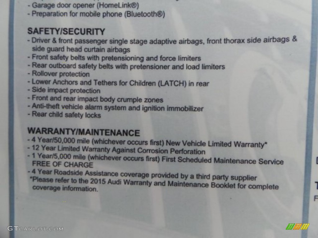2015 Audi Q5 3.0 TDI Premium Plus quattro Window Sticker Photo #95560406