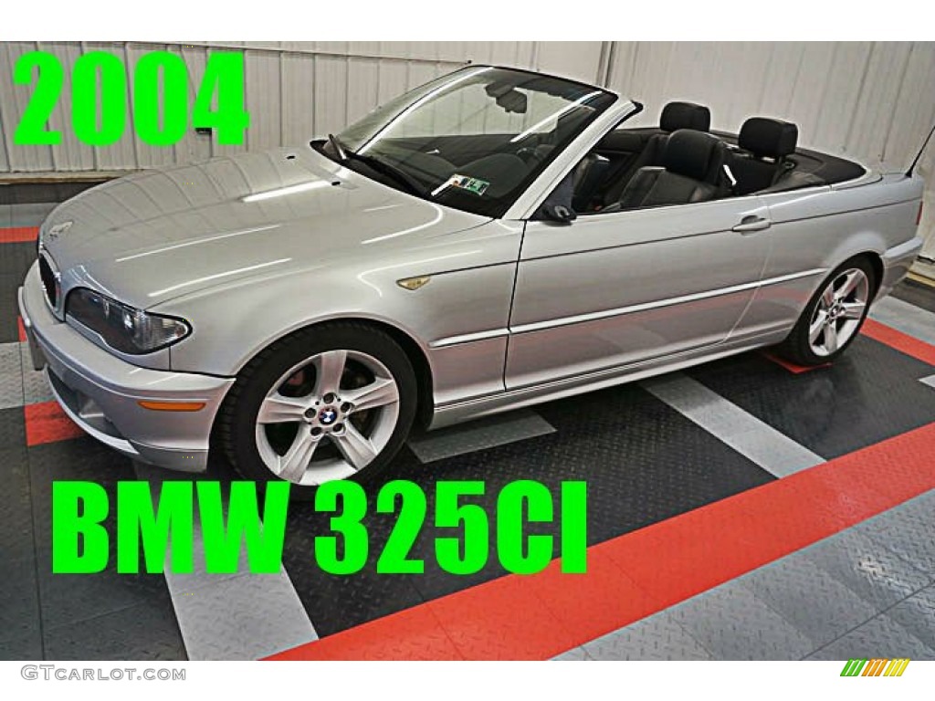 2004 3 Series 325i Convertible - Titanium Silver Metallic / Black photo #1