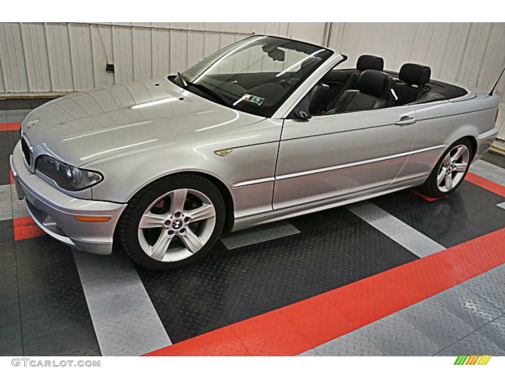 2004 3 Series 325i Convertible - Titanium Silver Metallic / Black photo #2