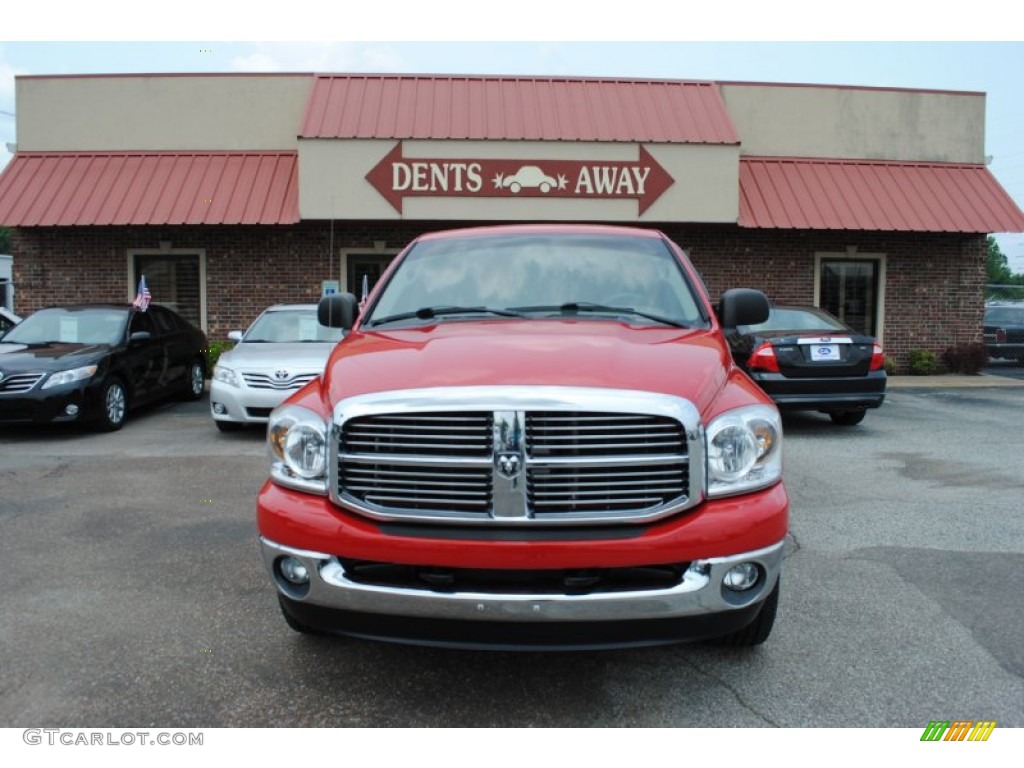 2008 Ram 1500 SLT Quad Cab - Flame Red / Medium Slate Gray photo #2