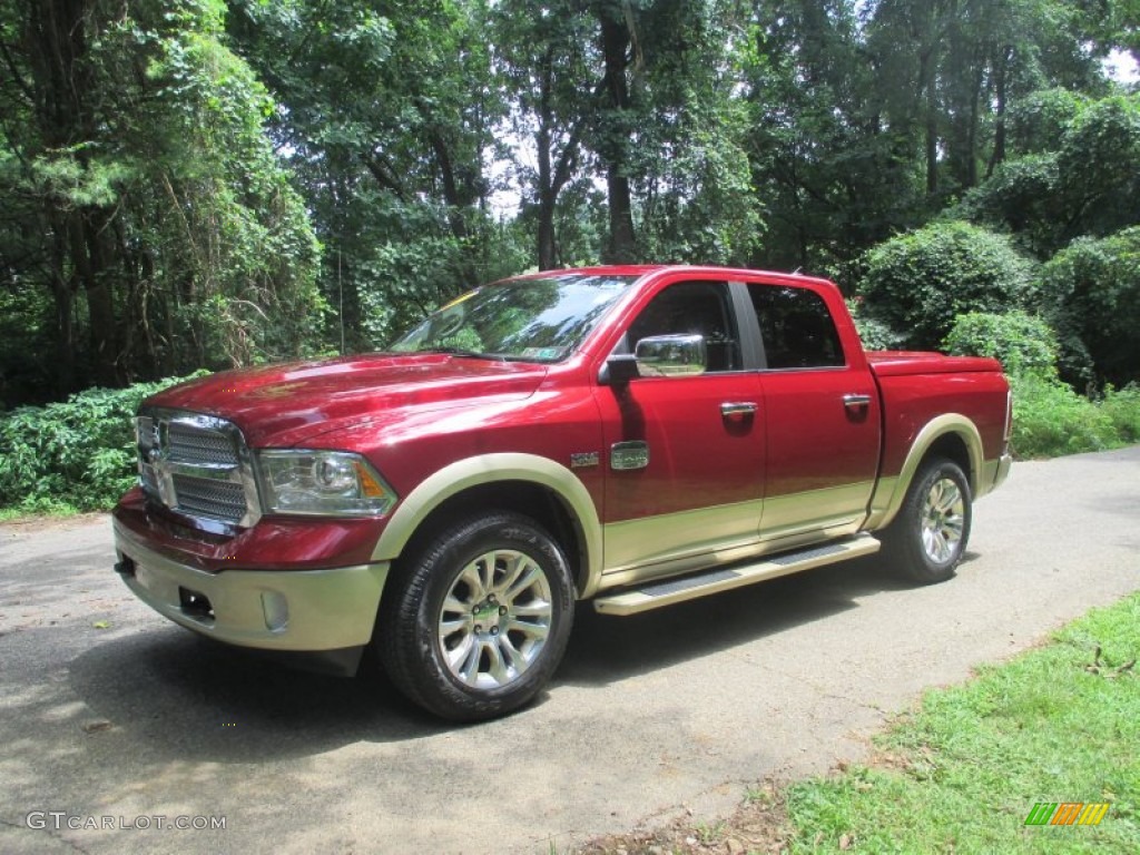 Deep Cherry Red Pearl 2013 Ram 1500 Laramie Longhorn Crew Cab 4x4 Exterior Photo #95590126