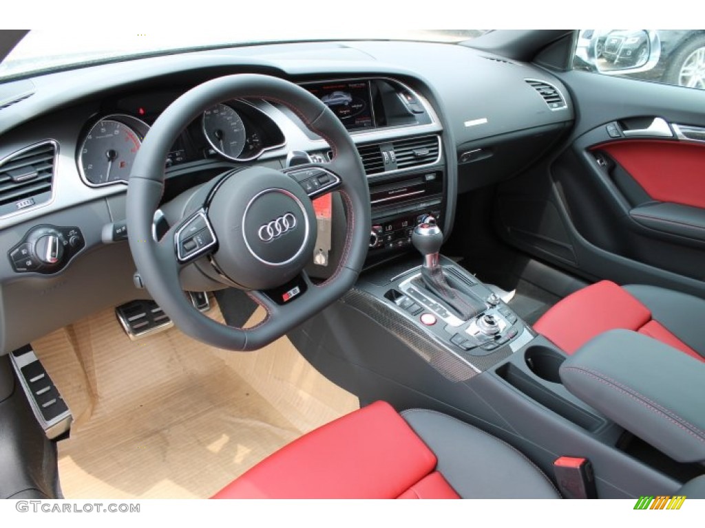 Black/Magma Red Interior 2015 Audi S5 3.0T Premium Plus quattro Coupe Photo #95610272