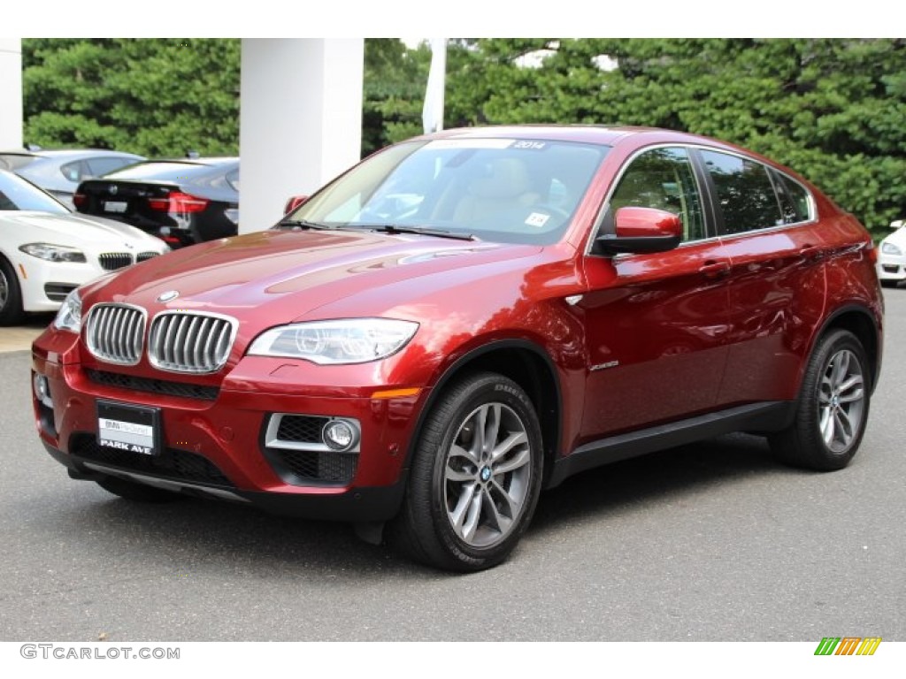 2014 X6 xDrive50i - Vermillion Red Metallic / Sand Beige photo #7