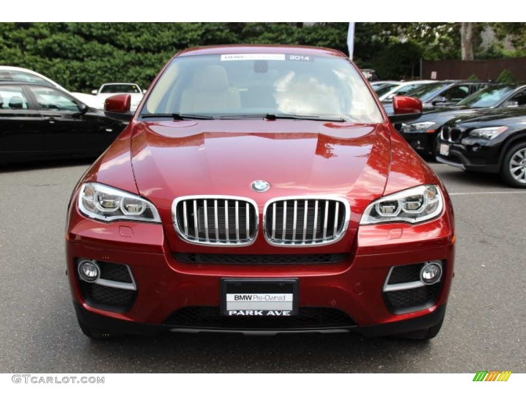 2014 X6 xDrive50i - Vermillion Red Metallic / Sand Beige photo #8