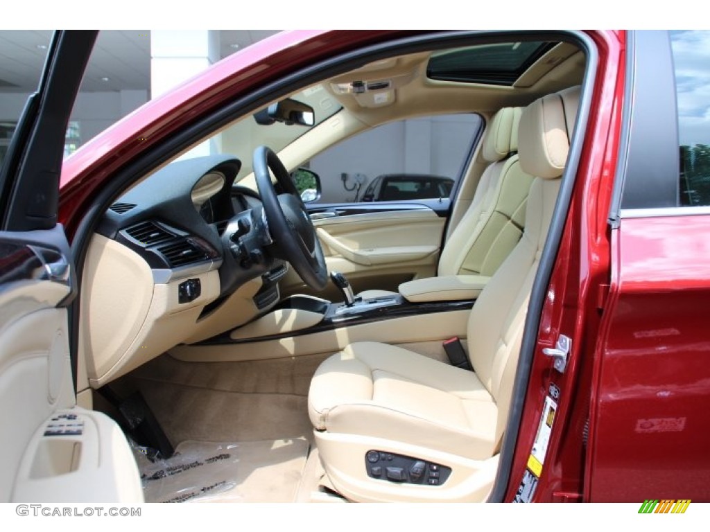 2014 X6 xDrive50i - Vermillion Red Metallic / Sand Beige photo #11